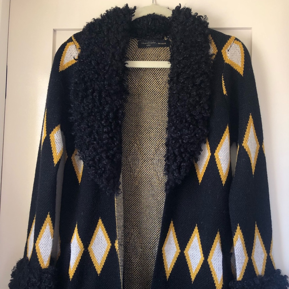 HOUSE OF HARLOW X REVOLVE DUSTER COAT W/ FAUX FUR
